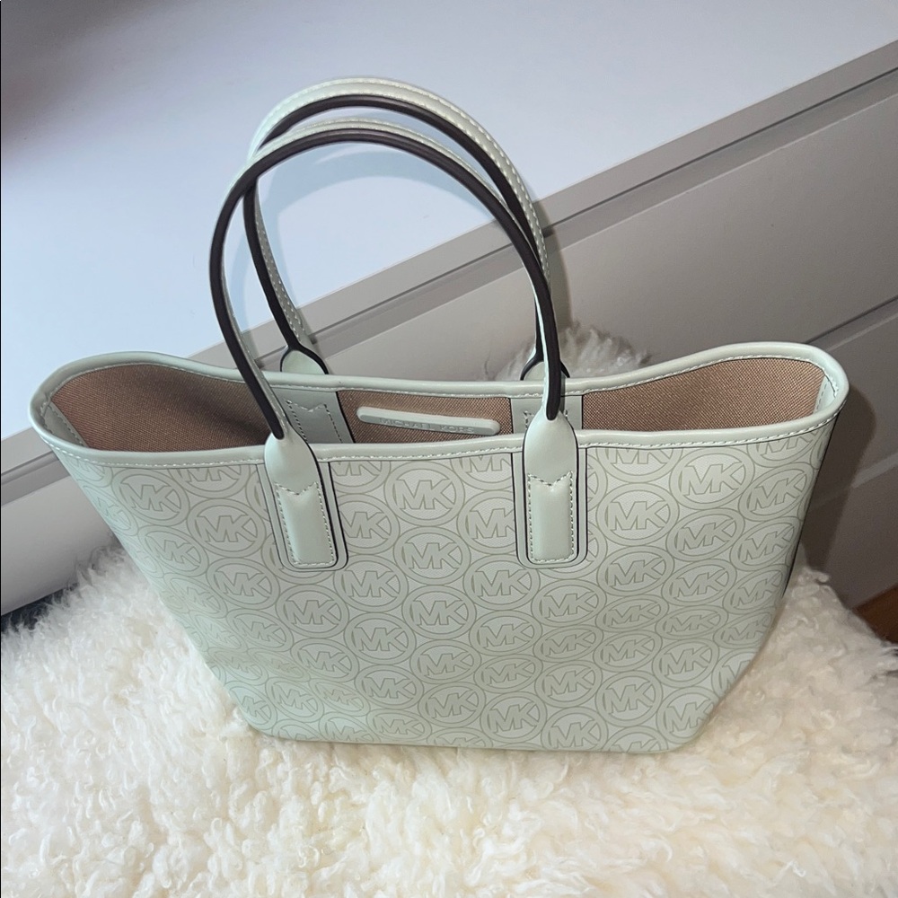 Michael Kors Pale Mint Logo Tote in Green
